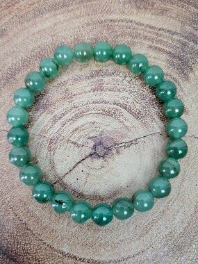 Green Aventurine Natural Stone 8mm Round Bead Stretch Bracelet